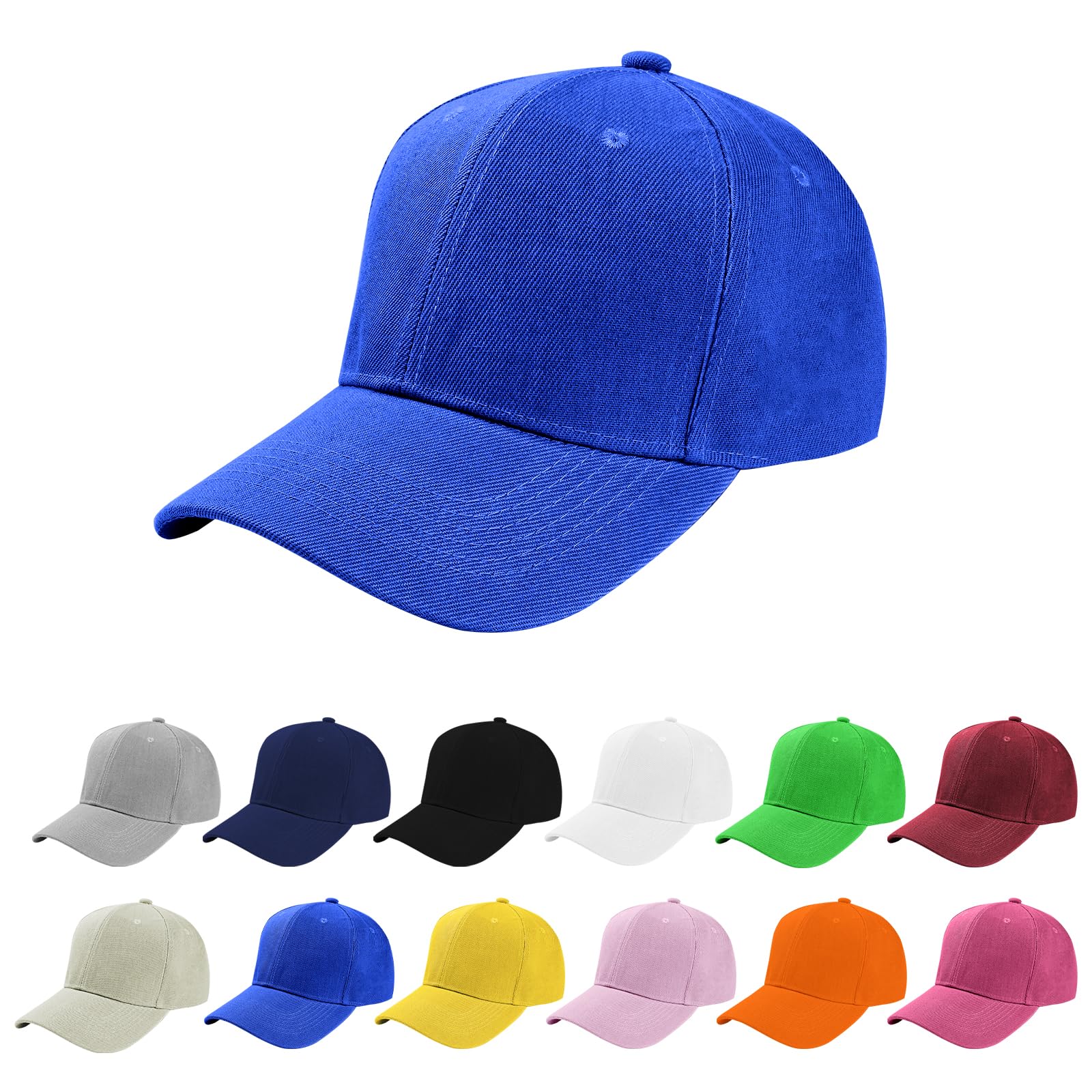 Aomig Basecap Unisex, Freizeit Baseball Cap Herren und Damen, Einstellbare Kappe mit Schirm, Sonnenschutz Baseballkappe für Outdoor Running Tennis Golf Reisen(Blau)