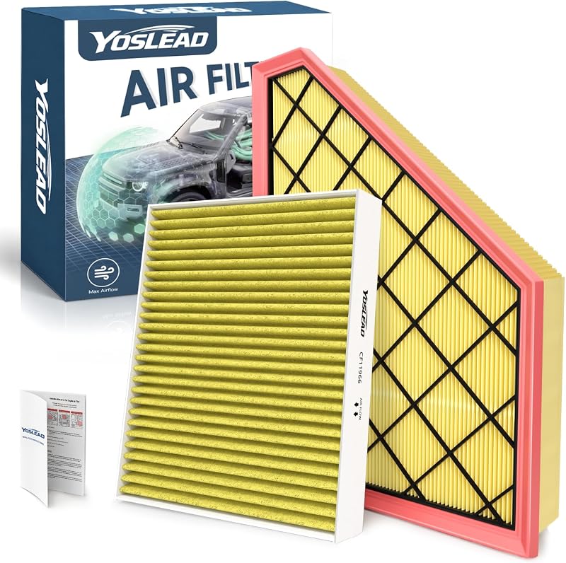 Kit Filtro de Ar do Motor e Filtro de Cabine Yoslead para Chevrolet Traverse, Blazer, GMC Acadia e outros – 2 unidades