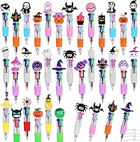 Vista 17 de CZWZ 8 piezas de bolígrafos de cuentas navideños, bolígrafos de plástico con cuentas y cuentas de silicona multicolor, bolígrafos navideños