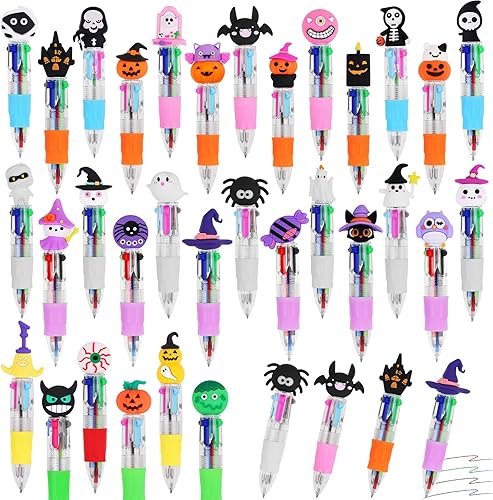 Miniatura 21 de CZWZ 8 piezas de bolígrafos de cuentas navideños, bolígrafos de plástico con cuentas y cuentas de silicona multicolor, bolígrafos navideños con