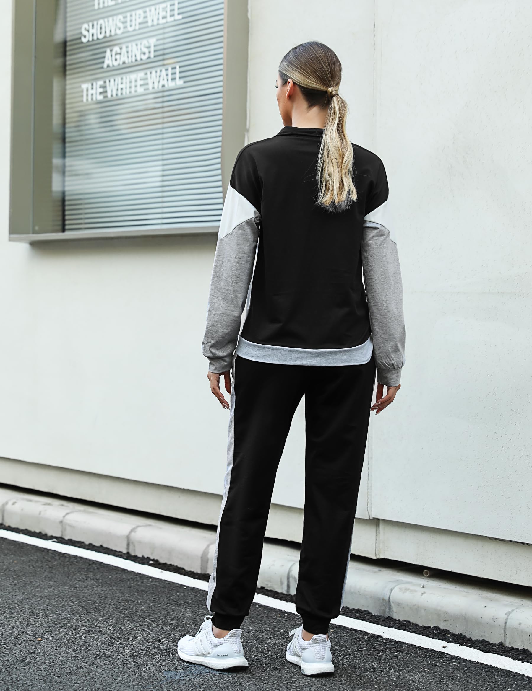 Marvmys Tuta Donna Sportiva Due Pezzi Giacca con Zip e Pantaloni Lunghi