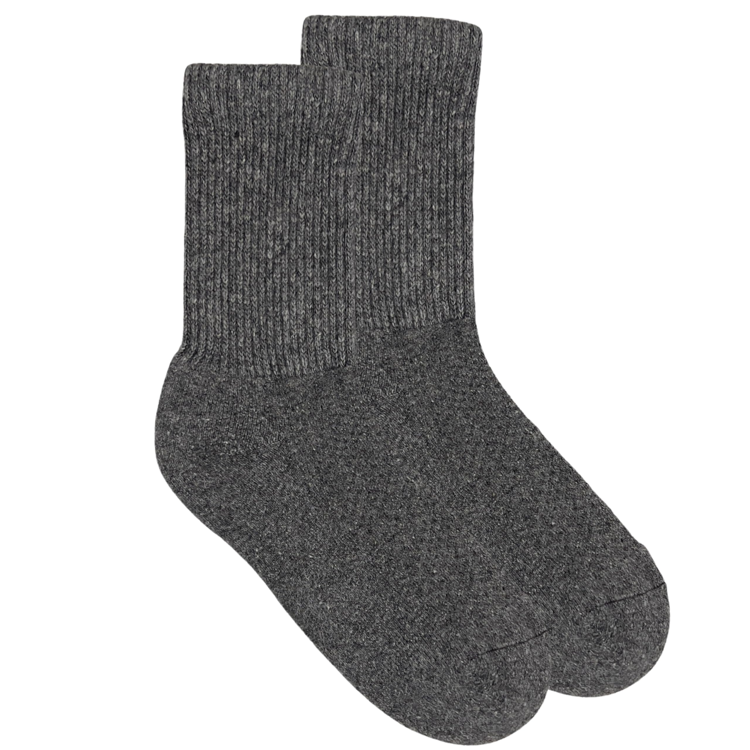 92% Merino Wool Socks Rib-Knit Home Natural, Made in Mongolia