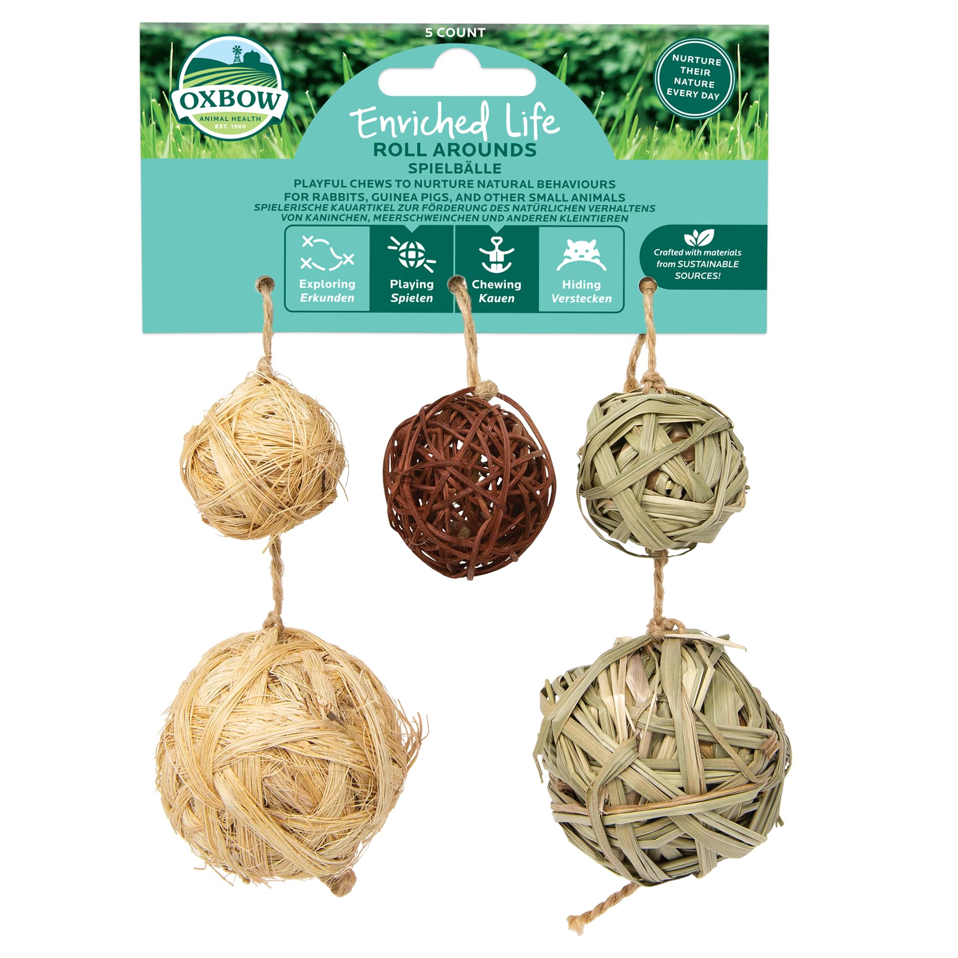 Oxbow Enriched Life Roll Arounds - Giocattoli per Conigli, Porcellini d'India, Criceti, Ratti - 1
