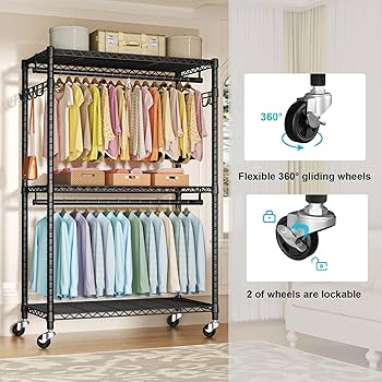 Amazon.com: FUTASSI P1 Plus Rolling Clothes Rack, 22mm
