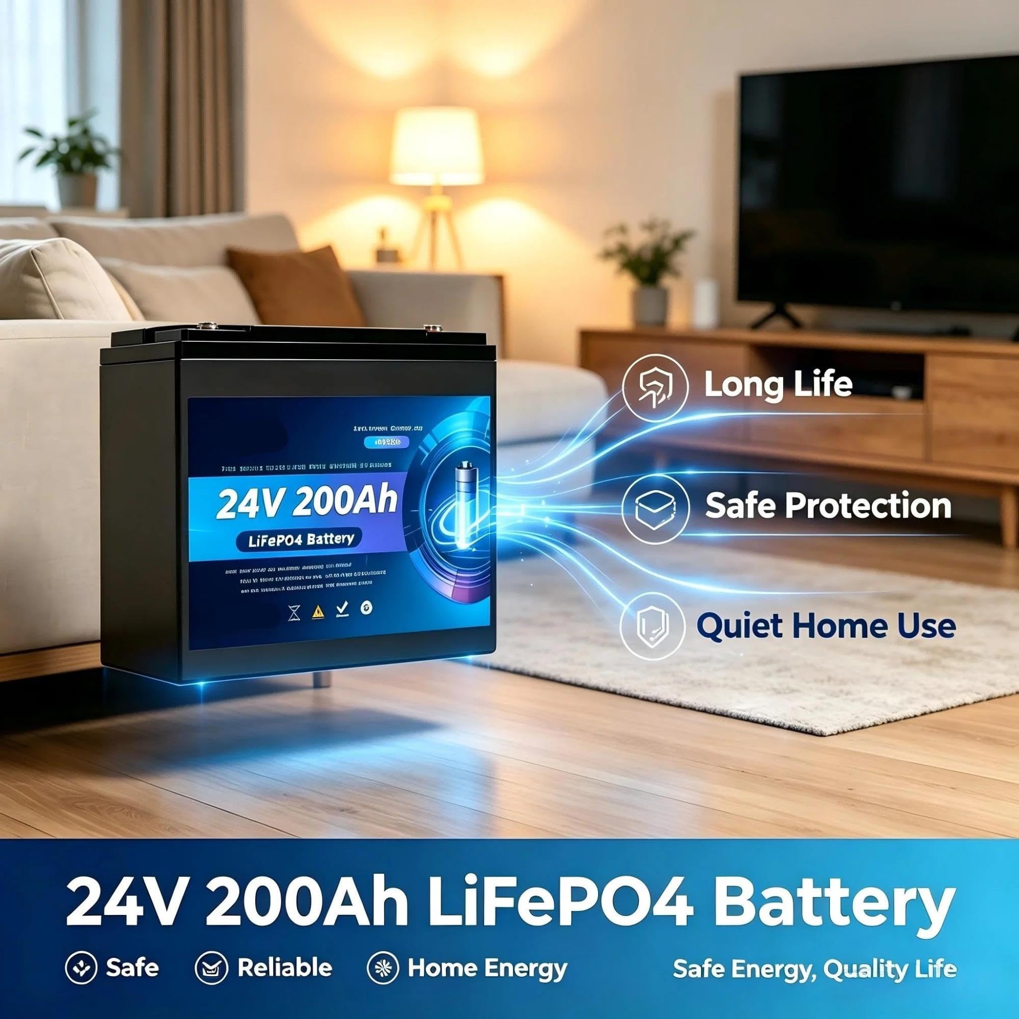 Batteria 24V LiFePO4 200A Protezione BMS Ricaricabile