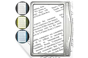 MAGNIPROS 5X Large LED Page Magnifier for Reading Magnafine Glass with Stand