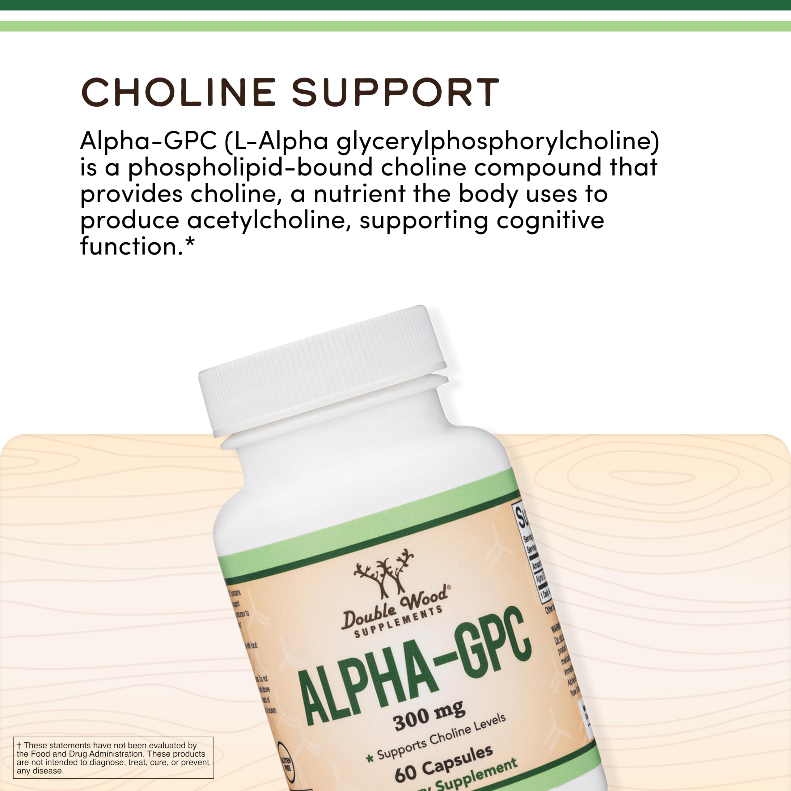 Alpha GPC Choline 300mg, Nootropic Formula, 60 Capsules — Amazon image 4