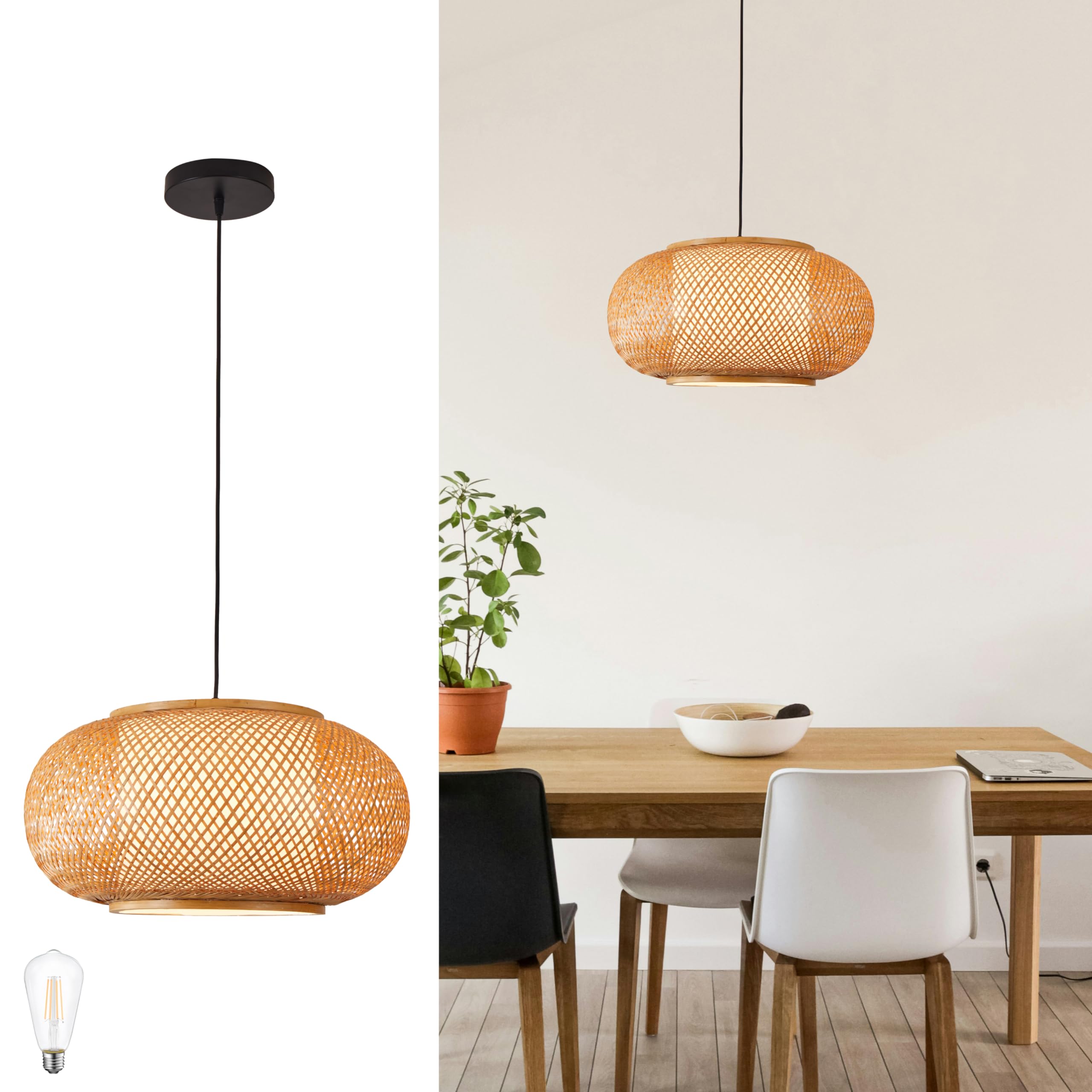 Photo 1 of Aeyee 23.6" Bamboo Pendant Light