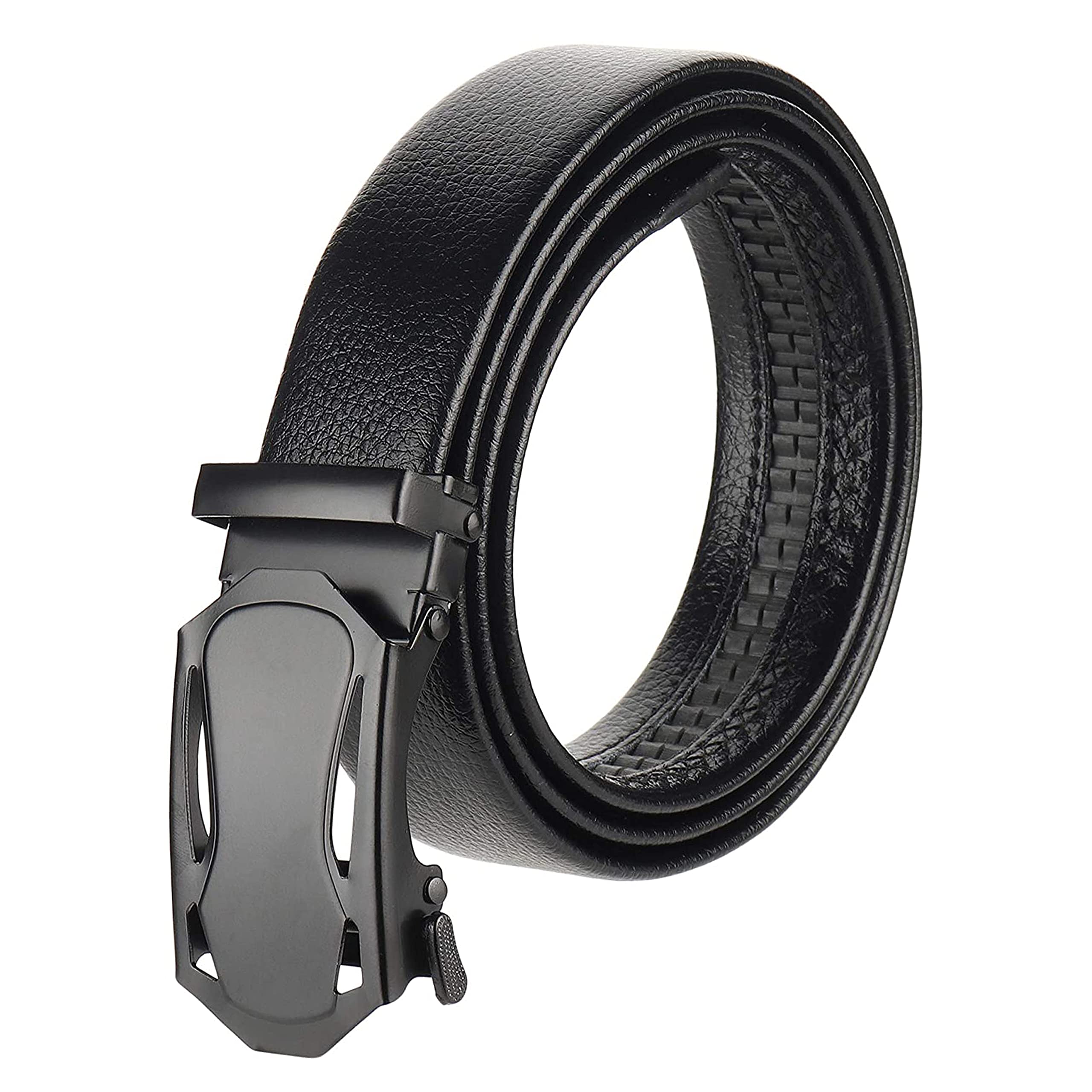 Auto Lock Grip Leather Black Leather Belt For Men Formal Gifting Gift Set-image-11