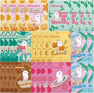 ZealSea Sheet Mask Face Mask Skin Care (Pack of 28) Beauty Facial Mask Kids Spa Face Mask Birthday Party Gifts Women, kids Girls Skincare - Hydrate, Brighten, Moisturize,Soothe for All Skin Types