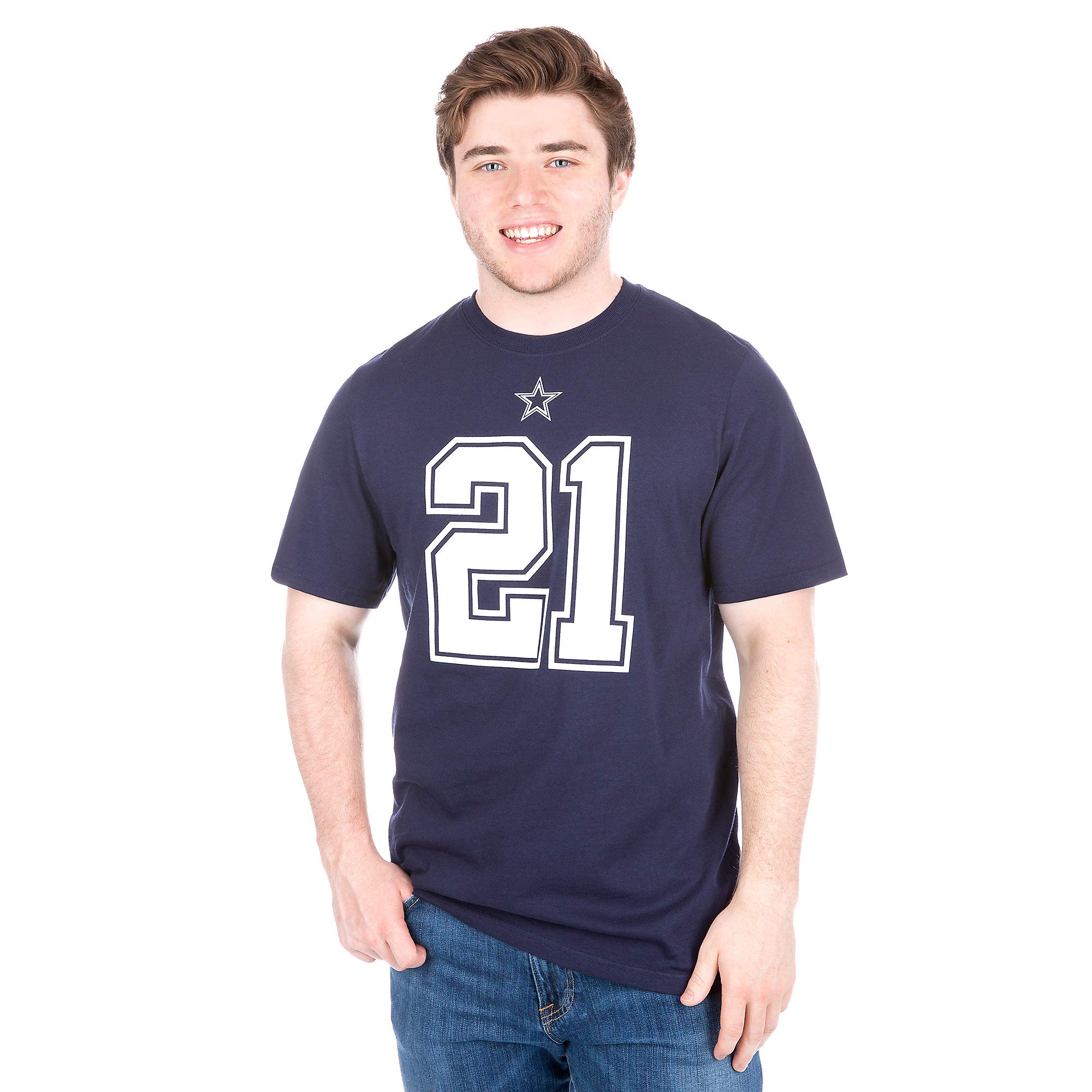 Men's Ezekiel Elliott Navy Dallas Cowboys Authentic Player Name & Number T-Shirt