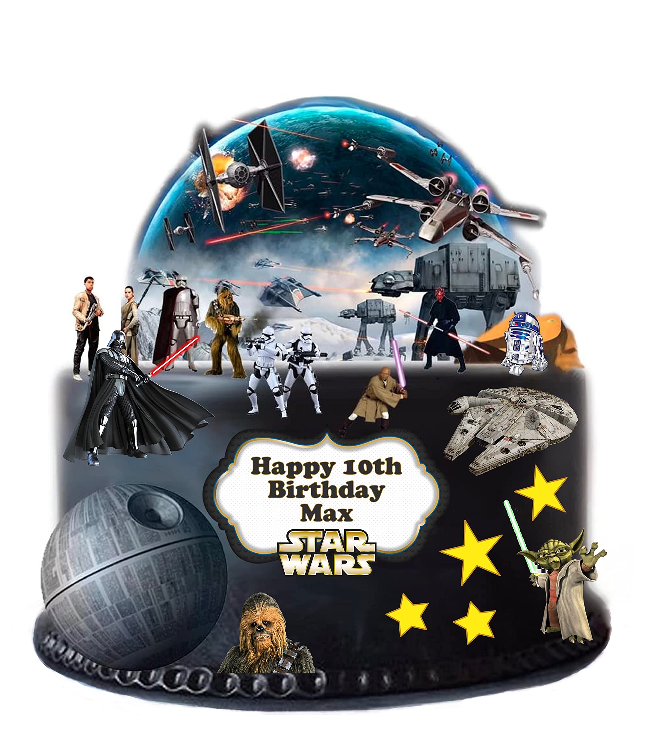 Buy Personalised Vanilla Flavoured Stand Up Star Wars Cake Scene