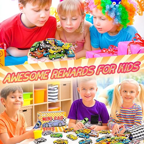 Miniatura 6 de Coches de juguete para fiestas para niños de 4 a 8 años, 18 autos de carreras con bolsas de almacenamiento, juguetes para niños pequeños para bolsas