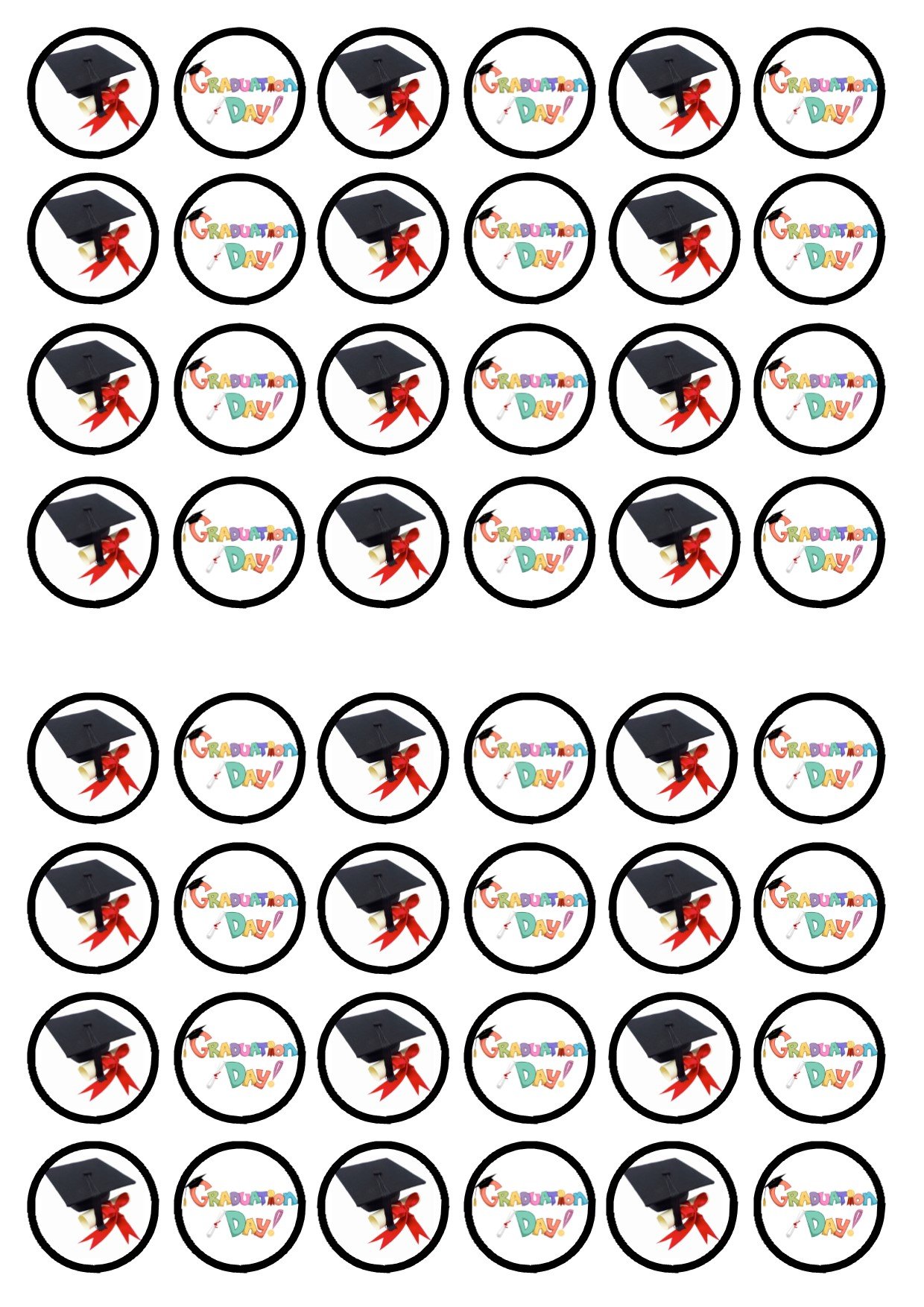 Buy 48 Graduation Edible PREMIUM THICKNESS SWEETENED VANILLA, Wafer