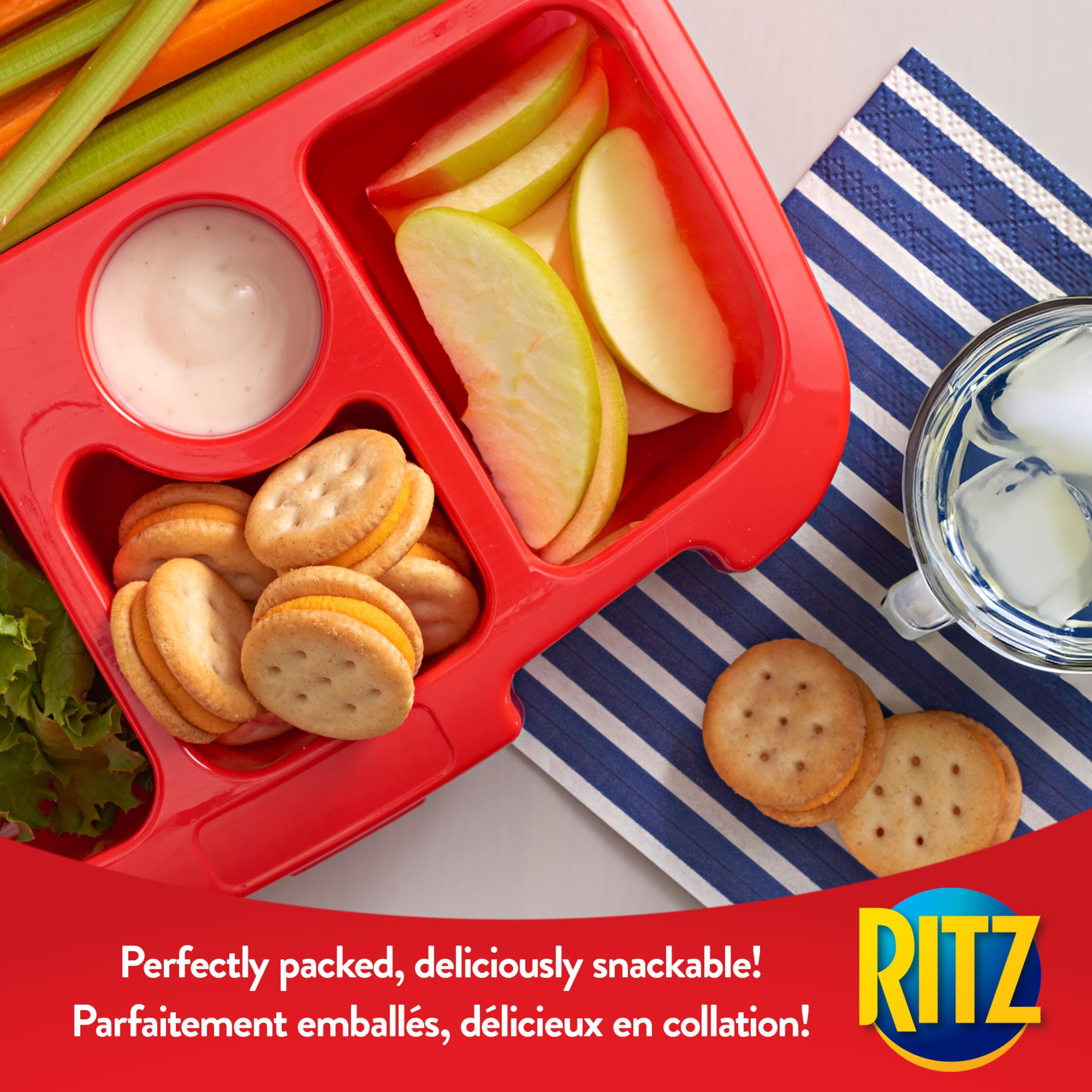 RITZ BITS Sandwiches Cheese Flavoured Crackers, perfect lunchbox addition, a delicious school snack favourite (Pack of 30), 1.26 kg - 5
