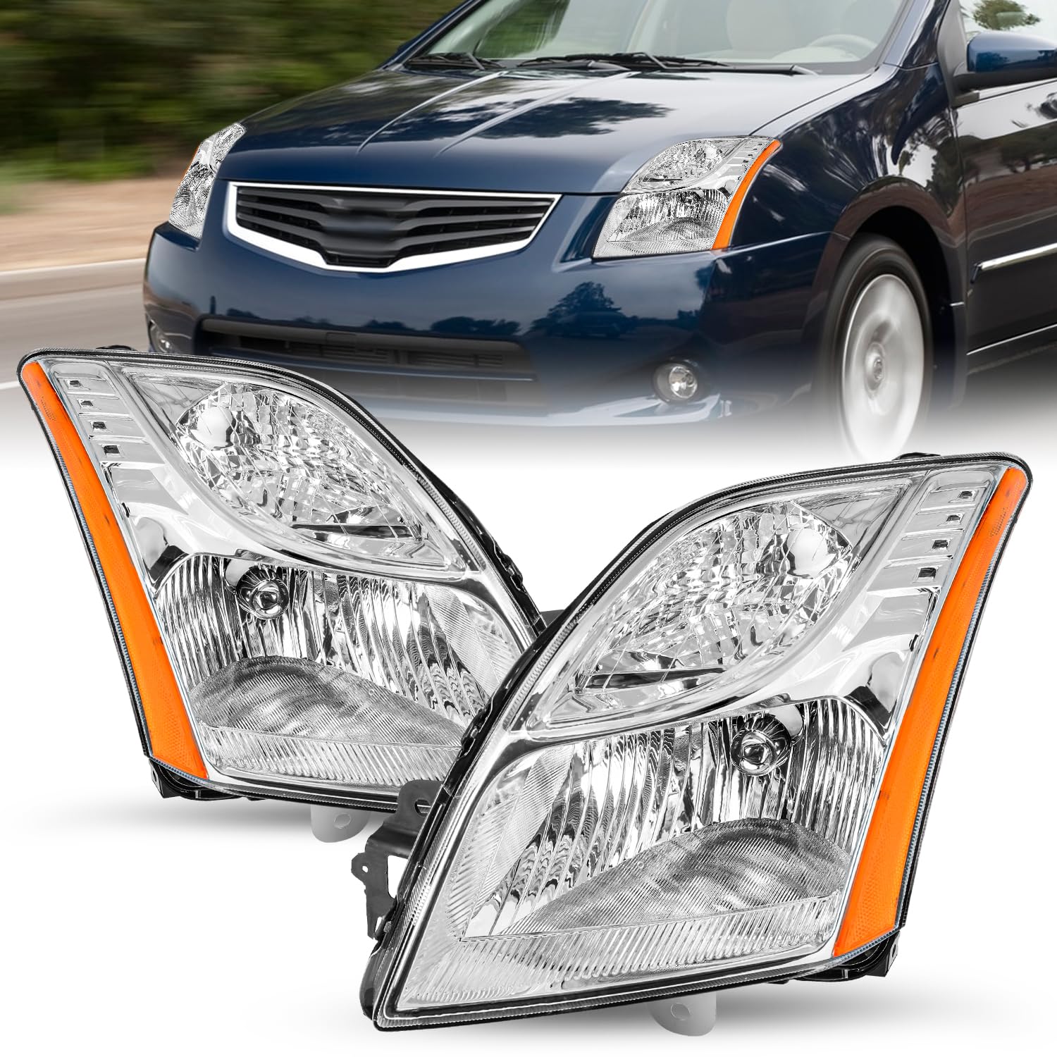 SOCKIR Headlight Assembly Chrome 2012 Nissan Sentra