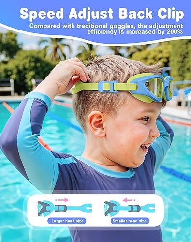 Vista 5 de Gafas de natación para niños en color caramelo de doble tono