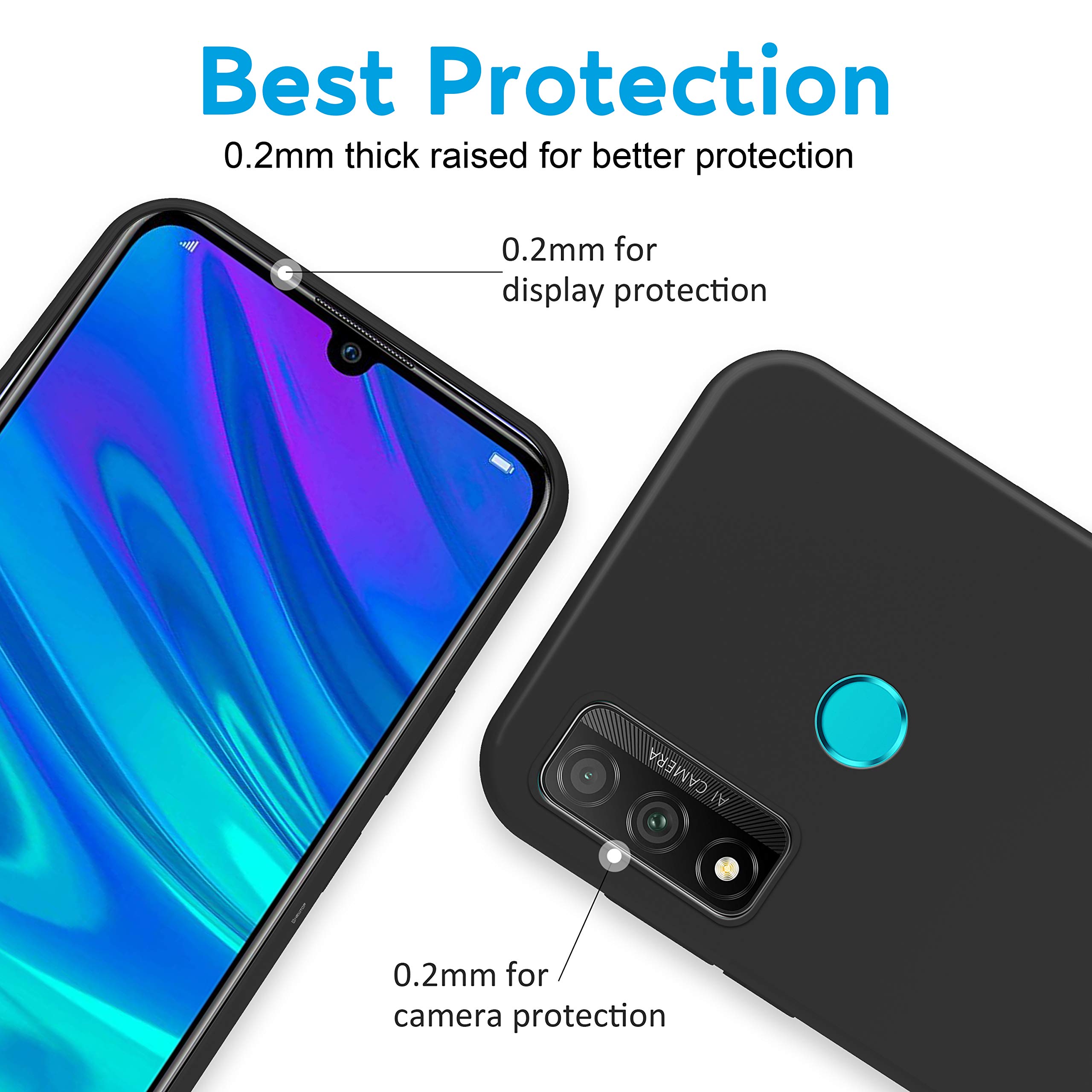kwmobile Custodia Compatibile con Huawei P Smart (2021) Cover - Back Case per Smartphone in Silicone TPU - Protezione Gommata - nero