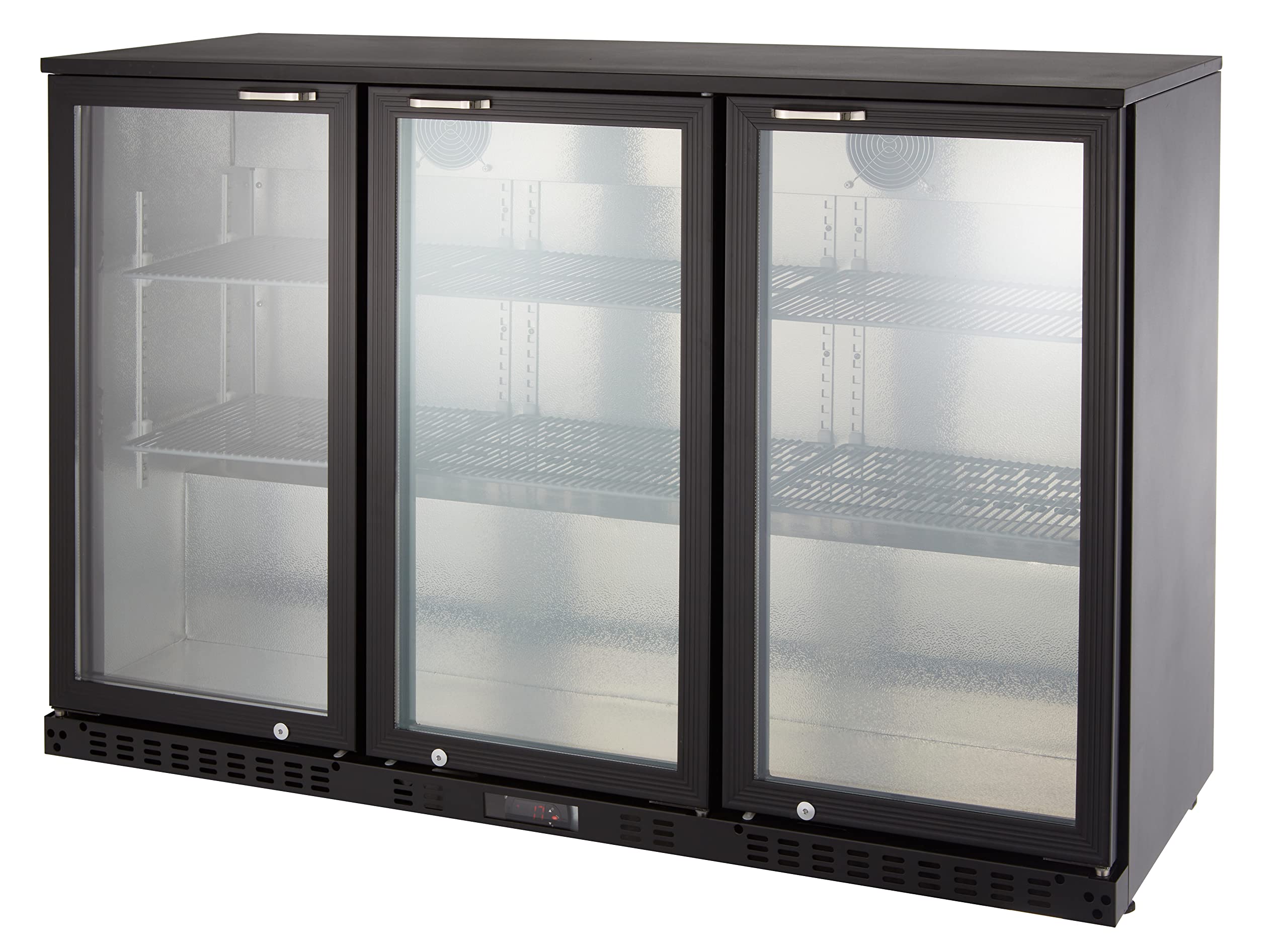 GastroHero Barkühlschrank ECO 320 mit Klapptüren schwarz Gastronomiebedarf