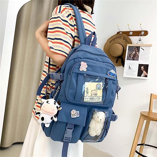 Miniatura 4 de Kawaii Backpack With cute plush pendant and Kawaii pins,Aesthetic Backpack Cute Kawaii Backpack for School