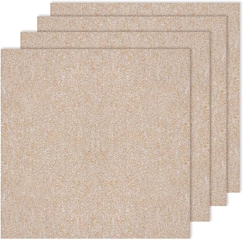 Alfombra cuadrada de 24 azulejos64 pies cuadrados, azulejos de alfombra, altura del pelo de 0.24 pulgadas, azulejos de alfombra comercial, acolchado