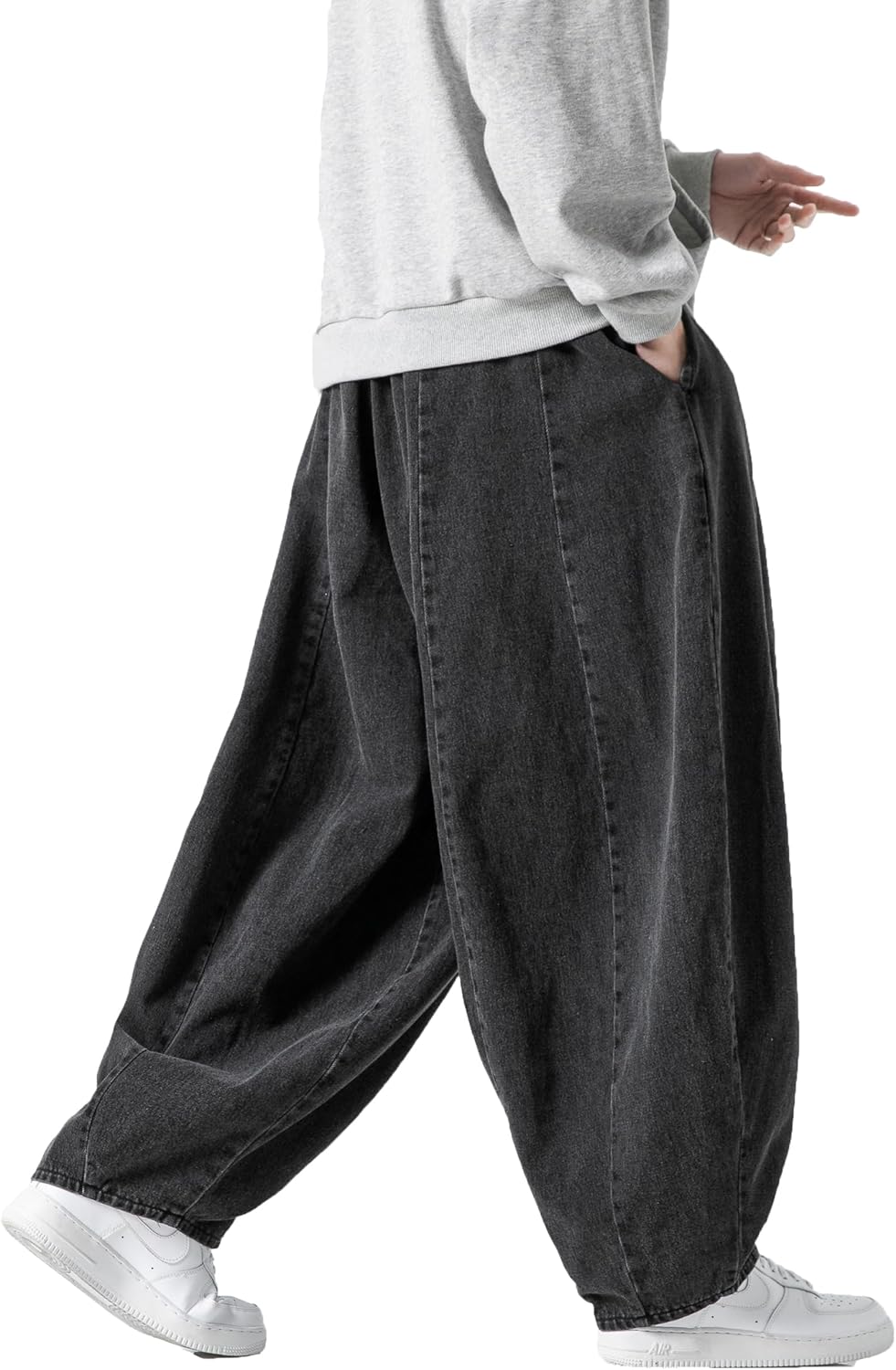 DOSLAVIDA Baggy Jeans for Men Wide Leg Hip Hop Jean Stylish Loose Fit Denim Pants Casual Streetwear Skateboard Pants - Image 5