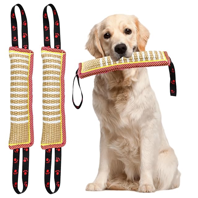 YBCCBY 2 juguetes para mordeduras de perro, almohada de yute, juguete indestructible para perros