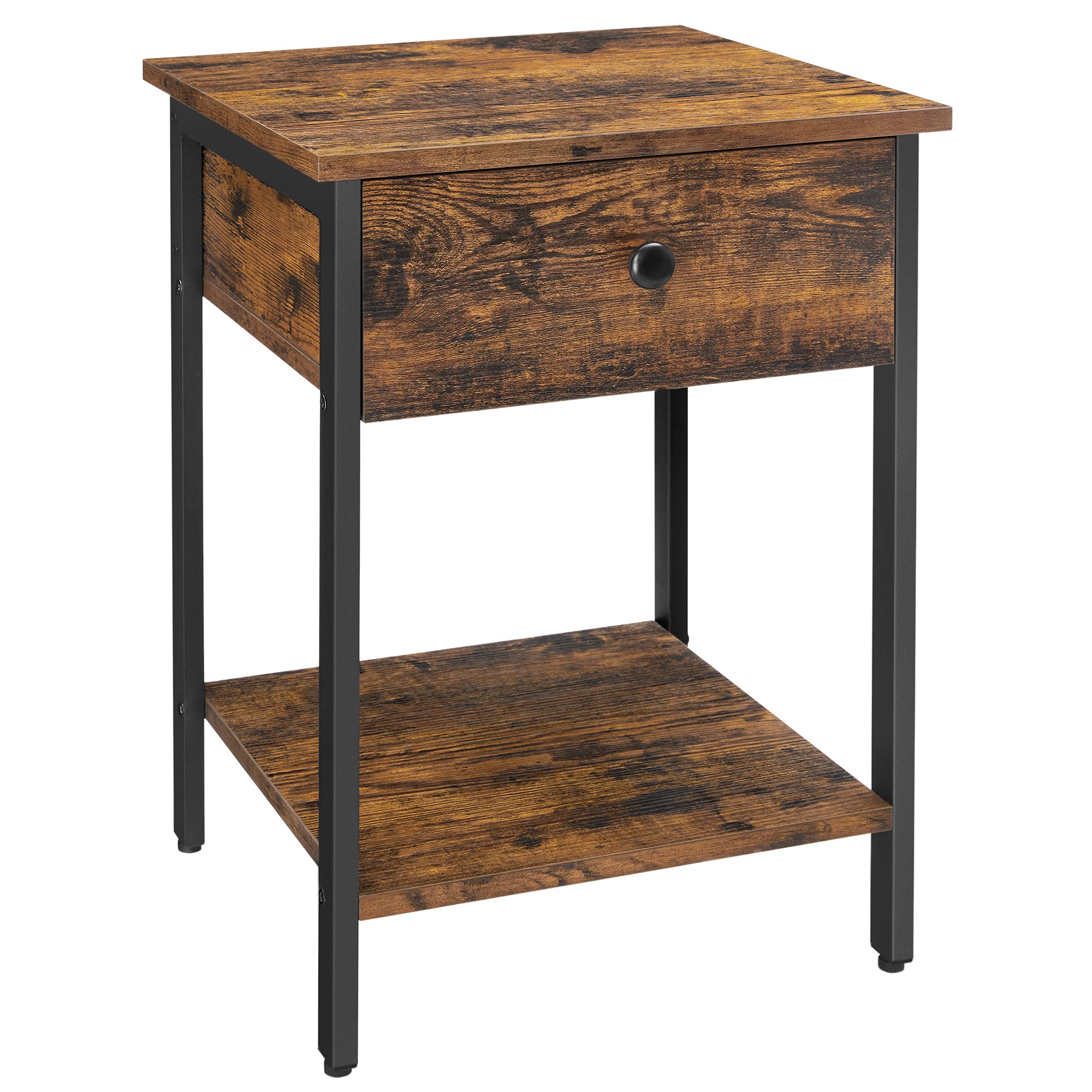 VASAGLE Nightstand, End Table, Side Table with Drawer and Shelf ...
