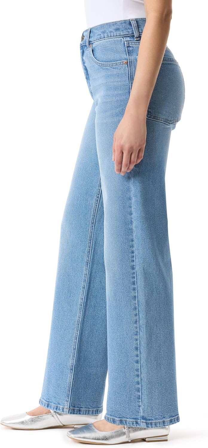 Gloria Vanderbilt Womens Standard Relaxed Zip Front 5 Pocket Wide Leg Jean