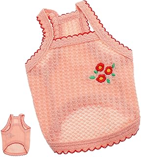 Ipetboom Pink Vest Summer Shirts Summer Dress Pink Decor Pink Shirt Outdoor Clothing Summer Outfits Pink Dress Camisole Pink Blouse Dog Shirt Pet Costume Breathable Cotton Polyester Xs