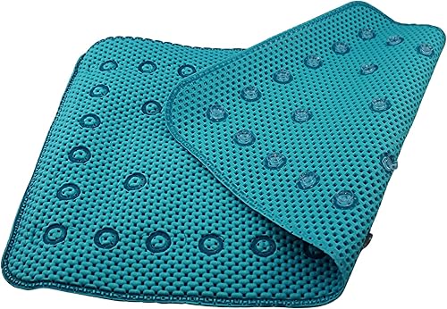 Miniatura 5 de Tapete de baño y ducha suave con textura acolchada de gofre, para spa, baño, ducha y baño, antideslizante, 27.5 x 16 pulgadas, con ventosas y