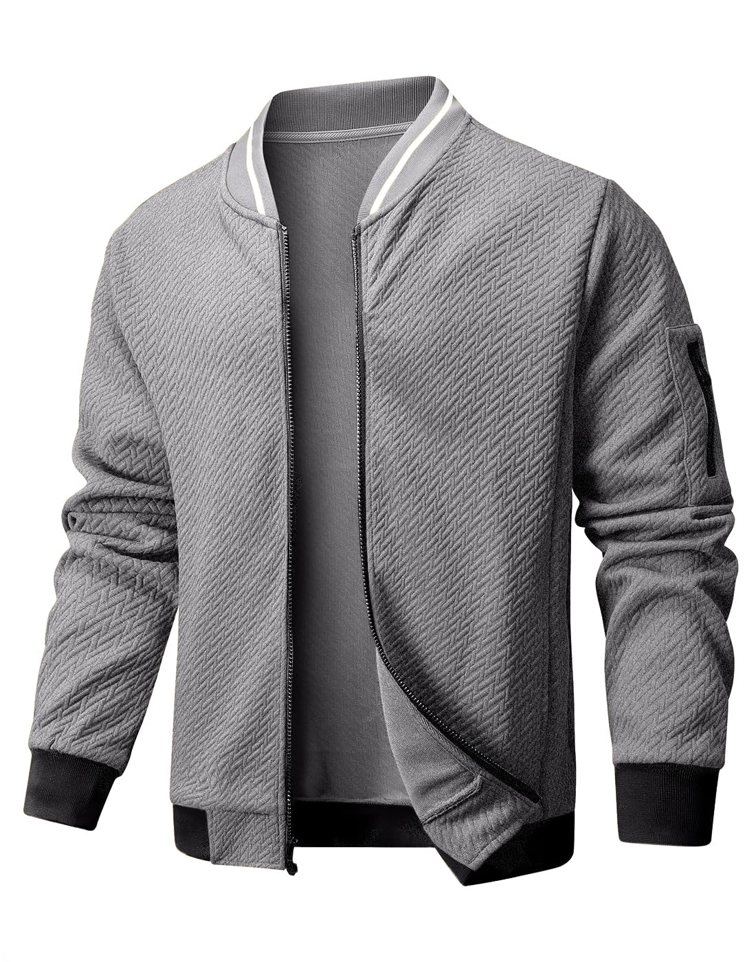 Wizoat Mens Casual Jacket Lightweight Varsity Bomber Jacket With Zipper
