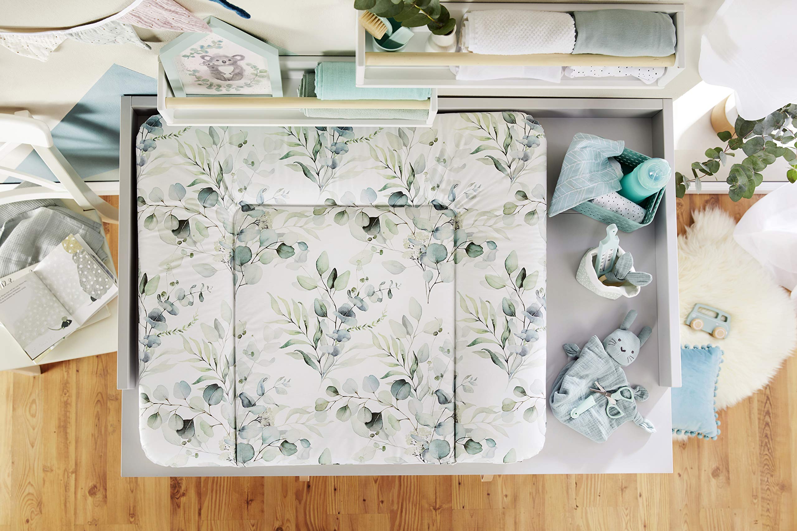 Rotho Babydesign Special Edition Cambiador, Multicolor (Natural Leaves), 72x85x5 cm