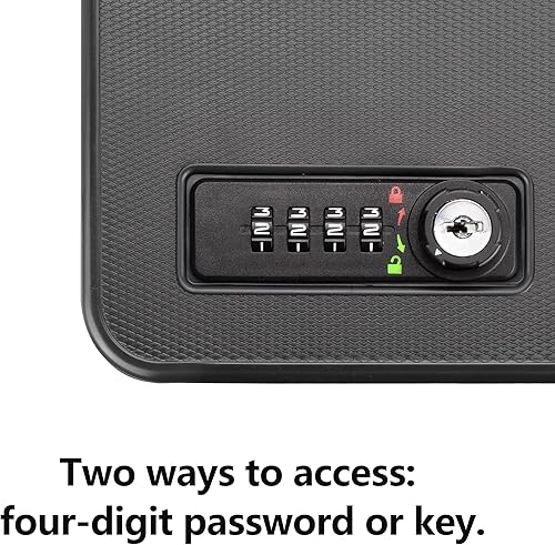 Miniatura 3 de Cajas fuertes para pistolas, caja fuerte portátil con cerradura de combinación de 4 dígitos para almacenamiento de armas, funda de plástico para