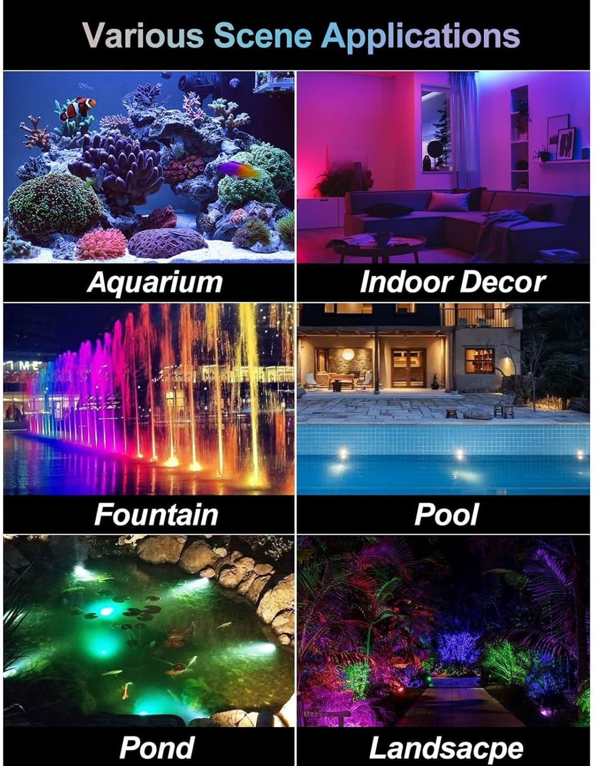 LEDビームスポットライト - 回転スポットライトLEDビーム、IP68防水水中池ライト、LEDs超高輝度水中噴水、リモコン付きカラ
