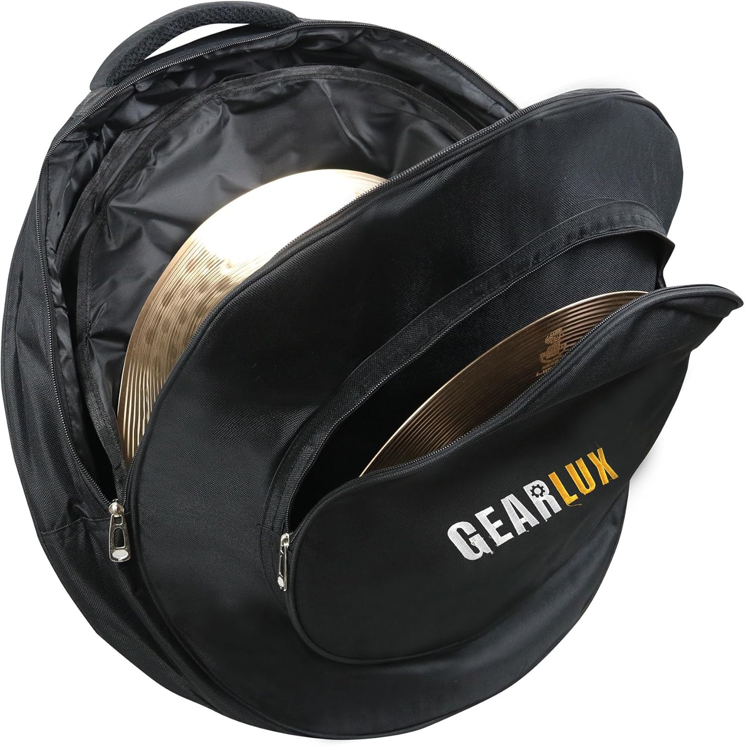 Gearlux 22-Inch Cymbal Bag for Crash, Hi-Hats, and Drum Cymbals - Black