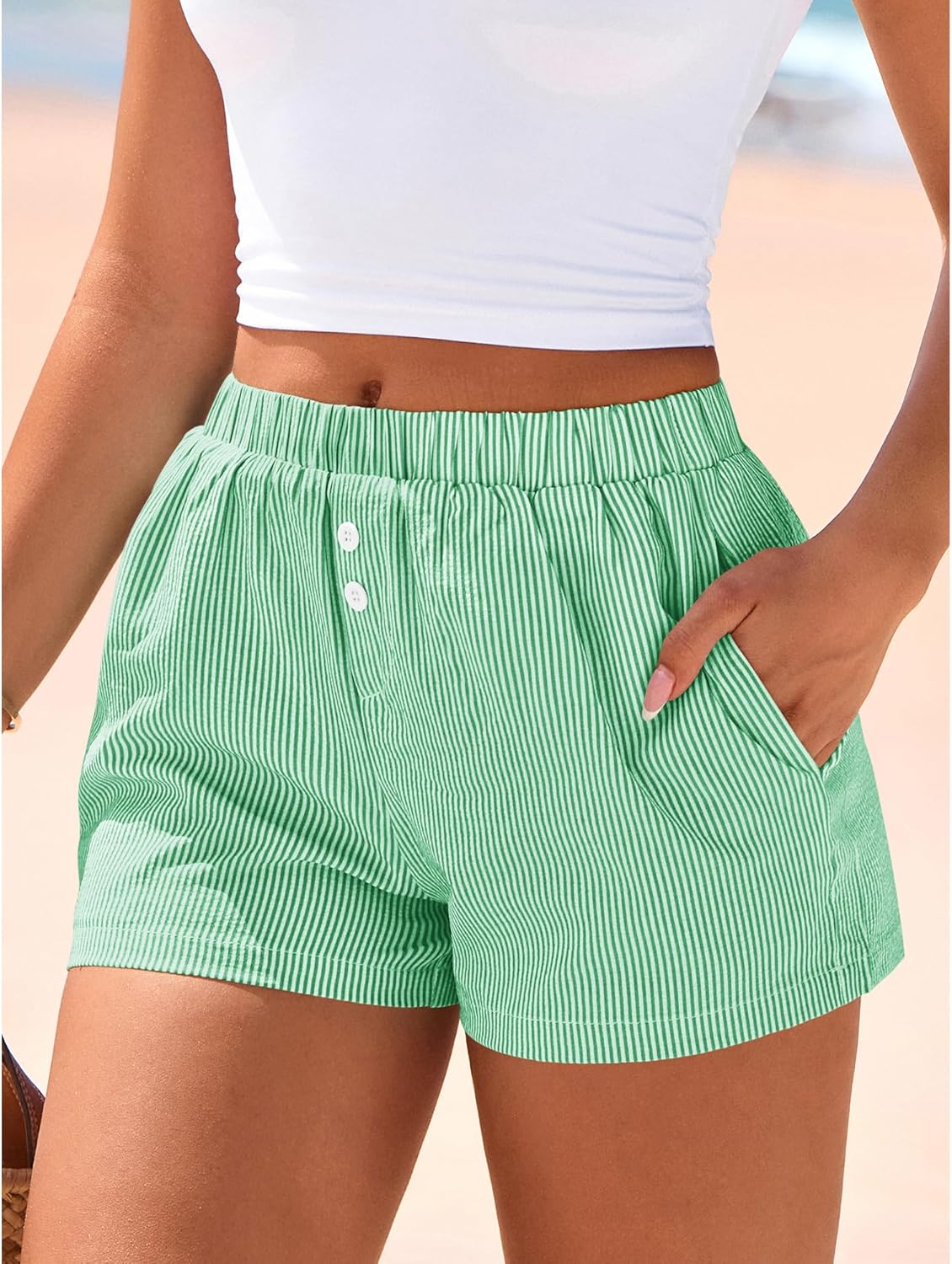 BTFBM Striped Boxer Shorts for Women 2026 Spring Summer Y2k Vacation Beach Bottoms Lounge Sleep Pajama PJ Pants Clothes - Image 4