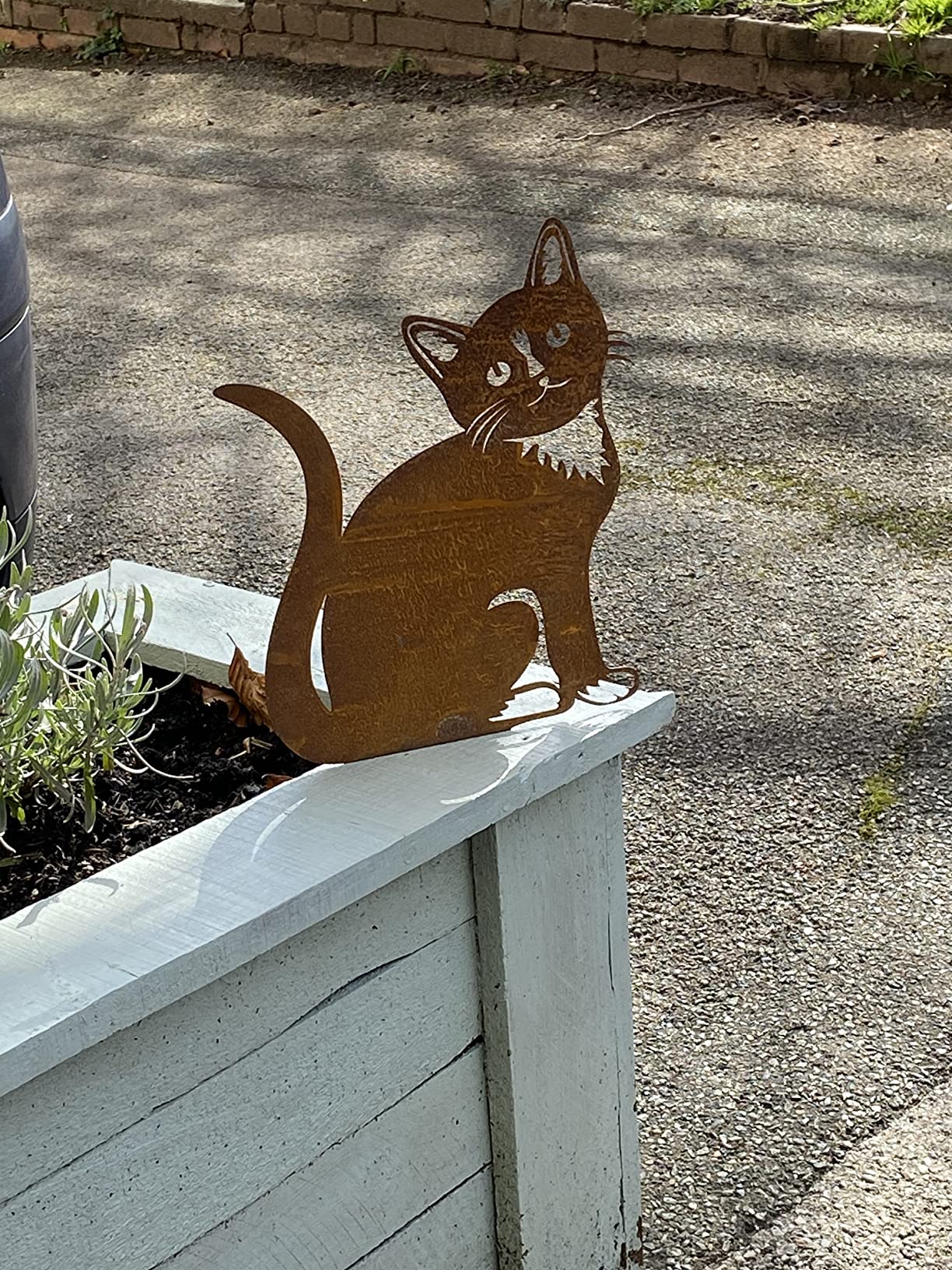 Rusty Cat Decoration, Patina Metal Cat Garden Ornaments Silhouette