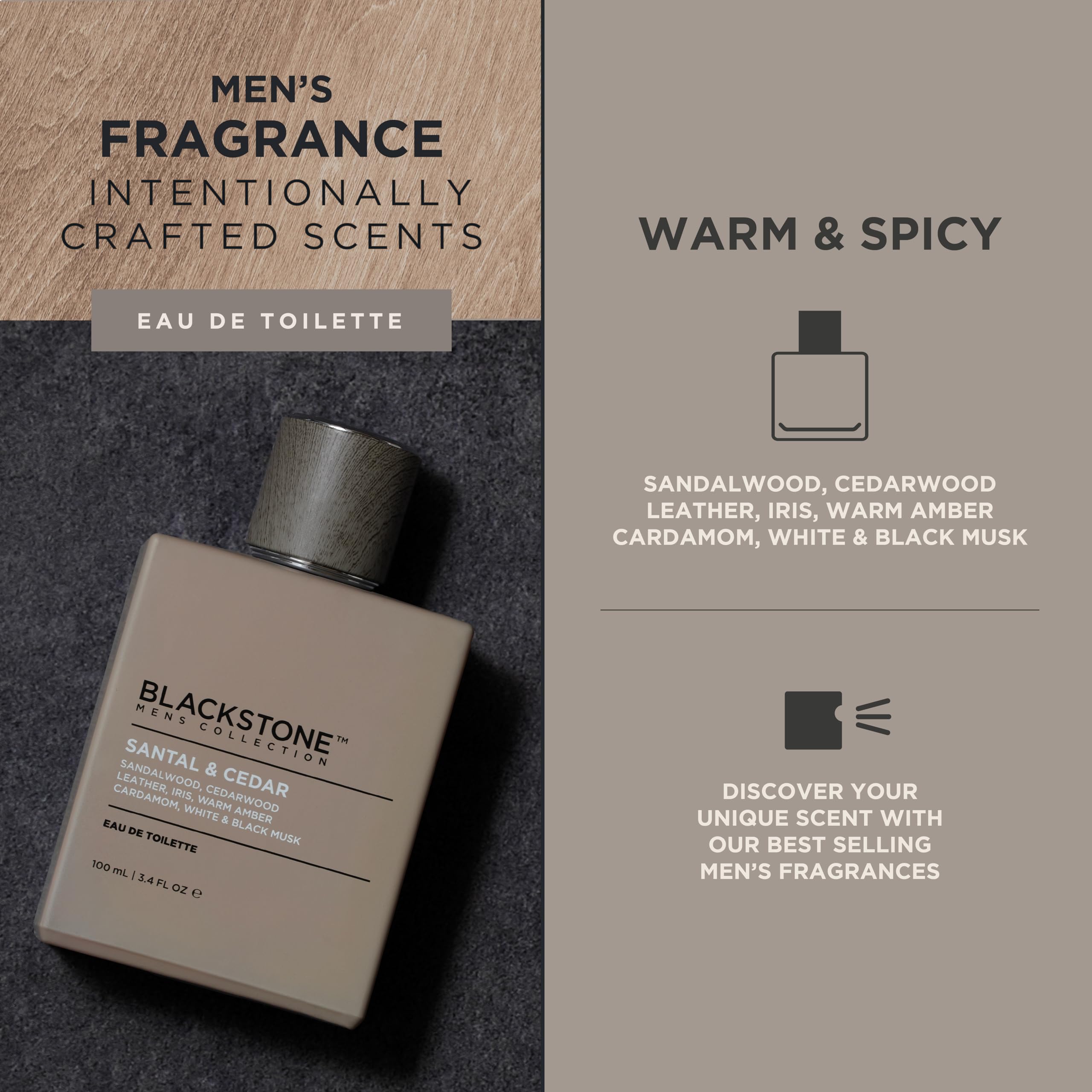 Amazon.com : Blackstone Mens Collection Eau de Toilette – Santal