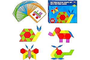 155 PCS Wooden Geometric Shape Puzzle Blocks for Kids
