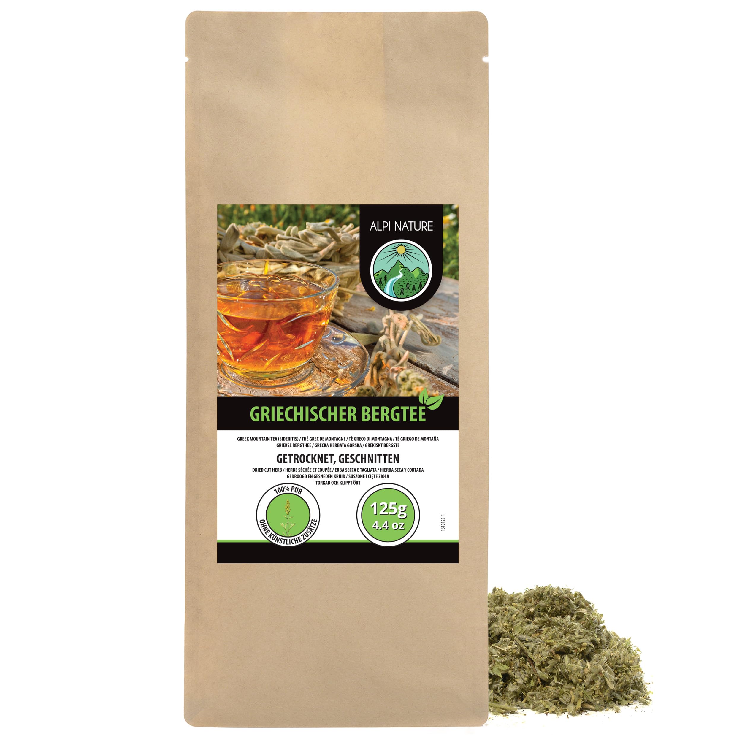 Alpi Nature Grecka Herbata Górska 125g, Cięte Łodygi Kwiatowe, Suszone Greckie Ziele Górskie