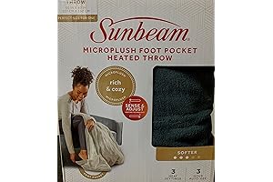 Sunbeam Microplush Heated Blanket with Foot Pockets