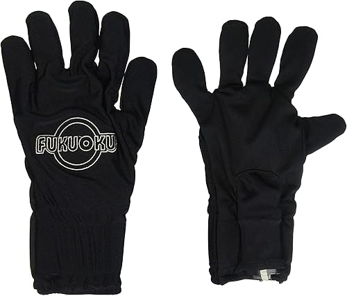 Fukuoku 910R-LG/910L-LG Kit de guantes de masaje vibratorios de cinco dedos para diestros e zurdos, negro, grande
