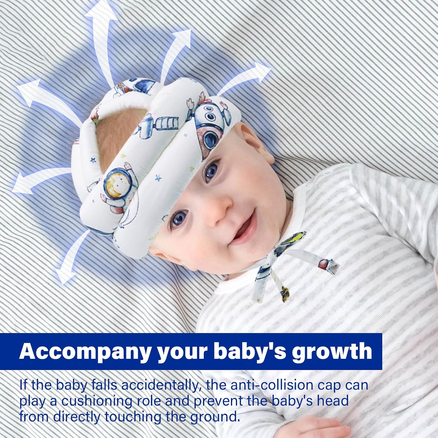 Baby Safety Helmet Baby Head Protector No Bumps for Running Walking Crawling, Safety Head Adjustable Protective Cap Headguard Hat