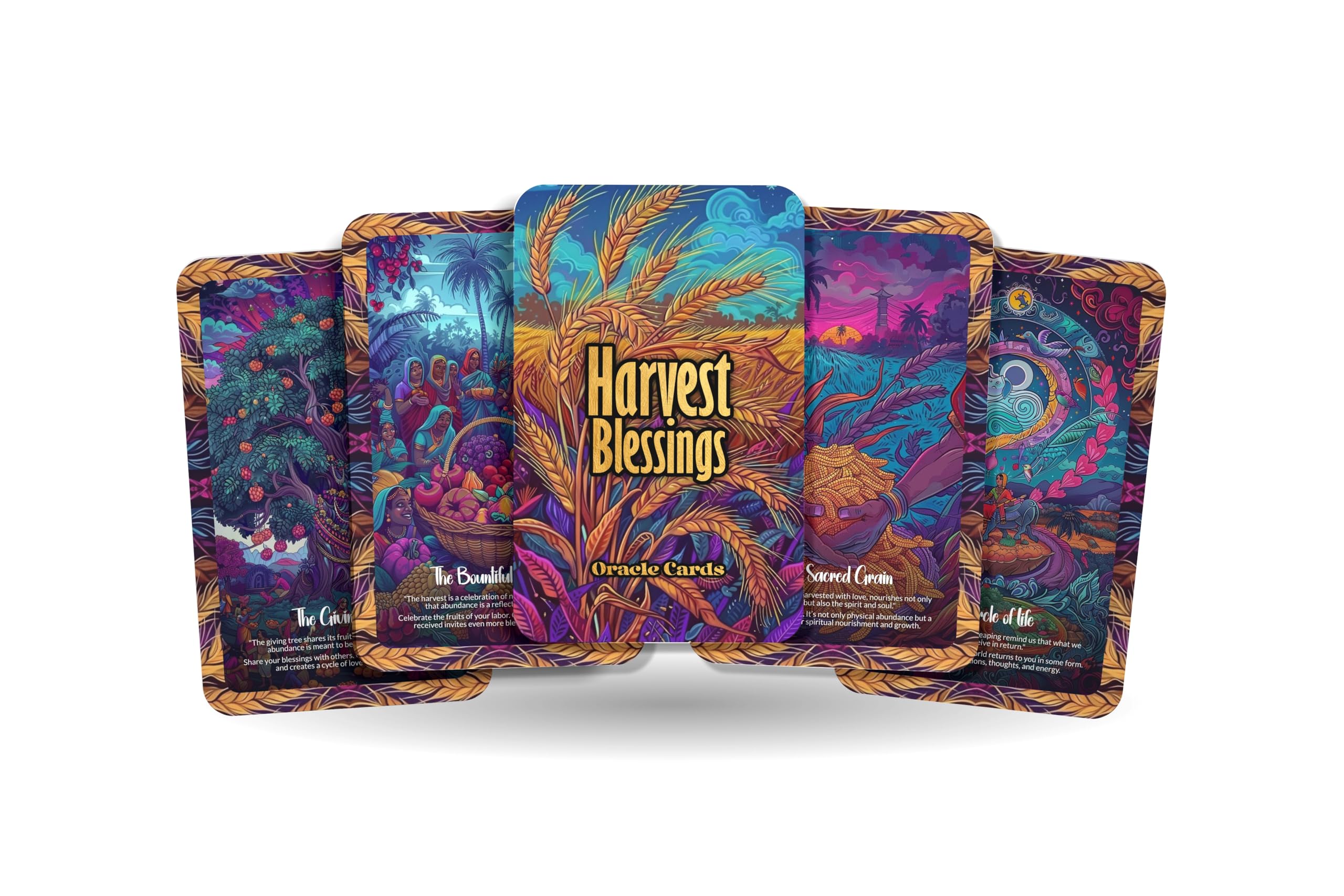 Ibiza Tarot Harvest Blessings Oracle Cards – 22 Cards Abundance & Gratitude Deck for Prosperity & Seasonal Energy