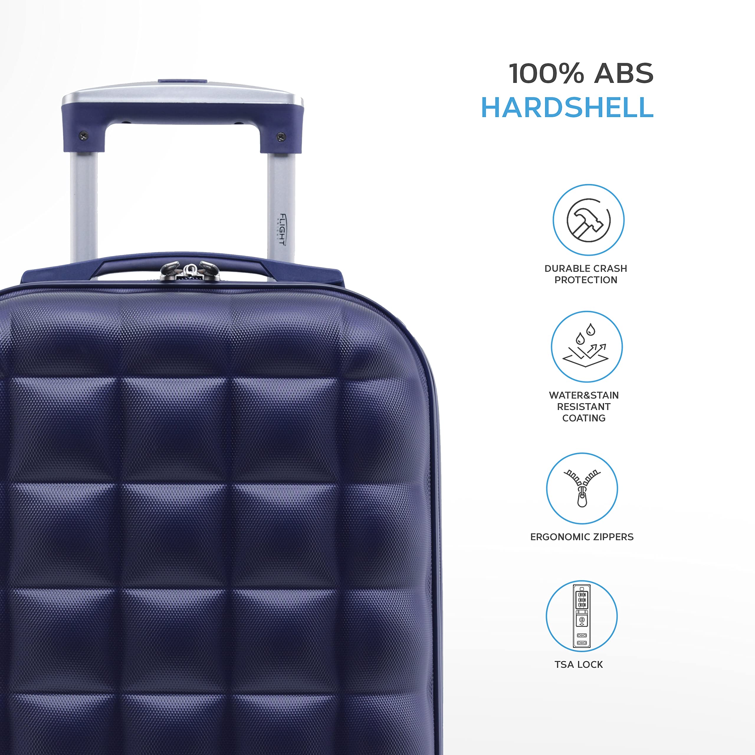 Flight Knight Bubble Suitcase Ryanair easyJet Jet2 Approved 8 Wheel Hardcase Suitcases Cabin or Medium & Large Check-in Sizes