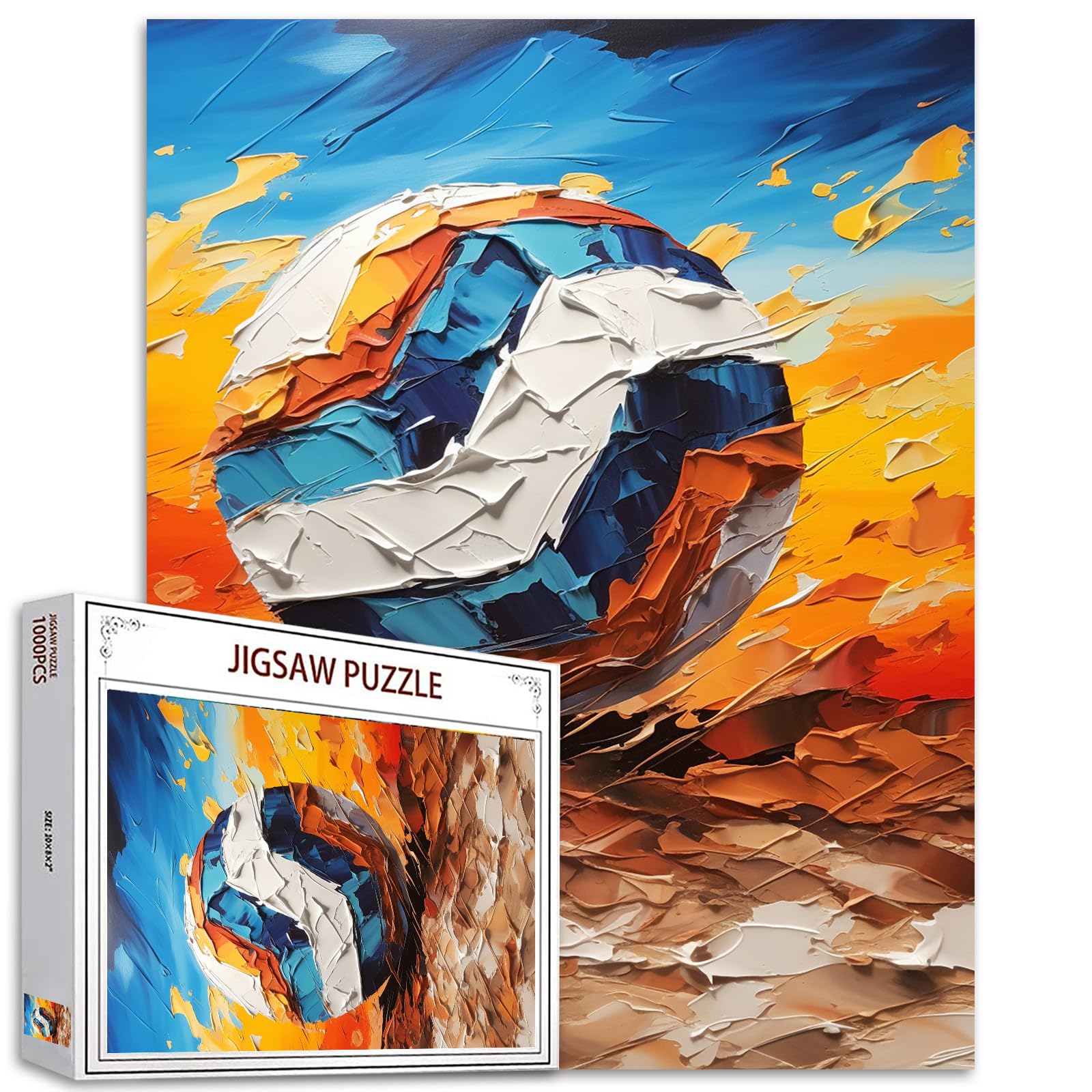 Volleyball Jigsaw Puzzle Graffiti Street Art 1000 Piece Jigsaw Puzzle for Adults Sport Puzzle Unique Gift for Boy&Man Ball Art Toys Puzzles Perfect for Game Nights Home Wall Decor โ image 1