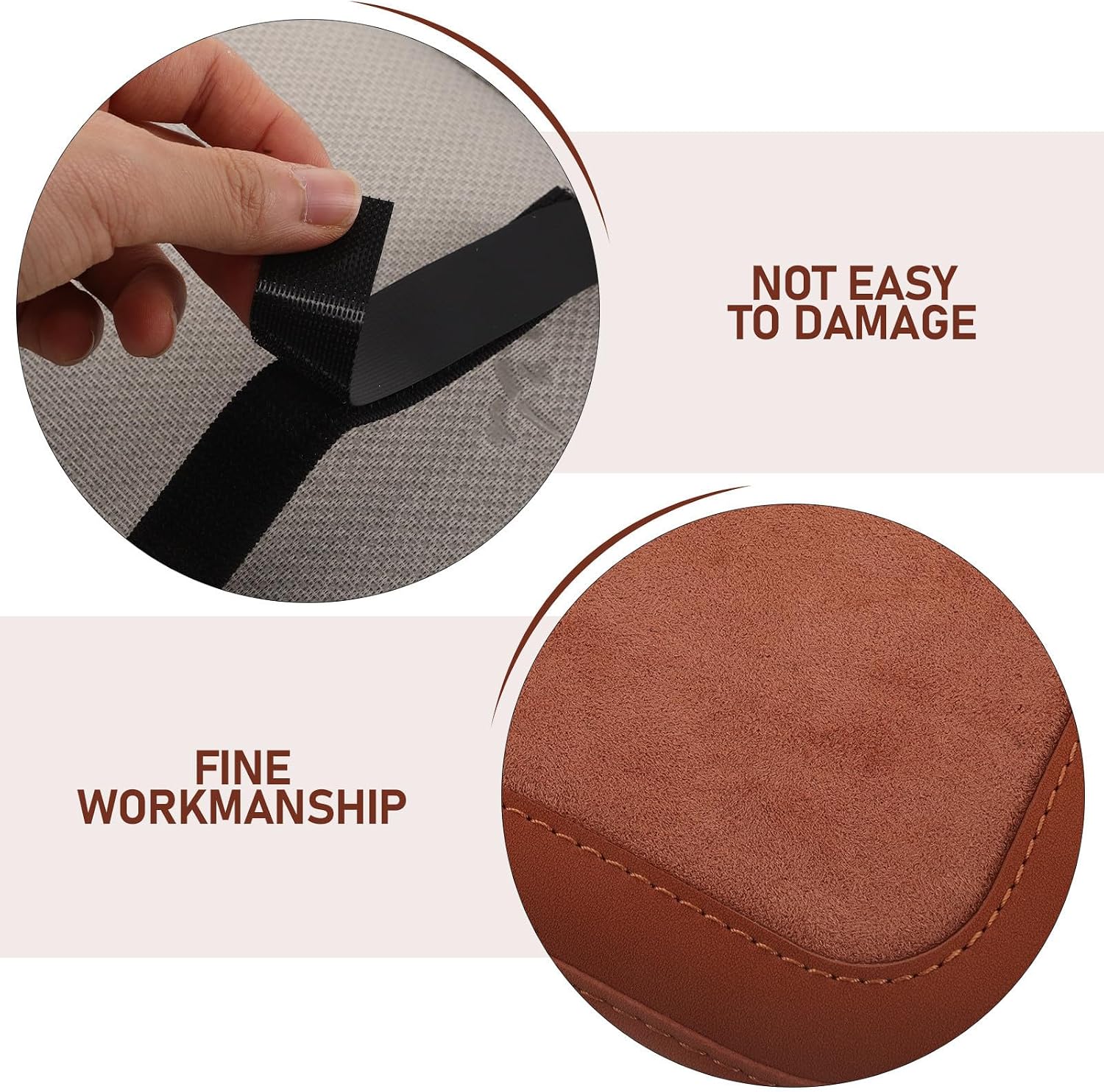 Levemolo Car Armrest Box Pad for Center Console, Orange Suede Pu image 3