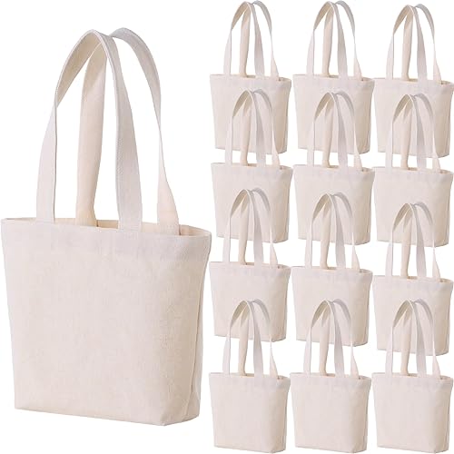 Mini bolsas de lona de 10 x 8 x 3 pulgadas para pintura de tela, bolsa resistente de algodón, bolsas de regalo resistentes