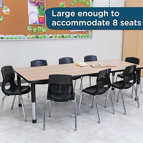 Miniatura 4 de Angeles As We Grow - Mesa de actividades escolares para niños 30 x 72 pulgadas 30 x 72 pulgadas roble-negro-cromo